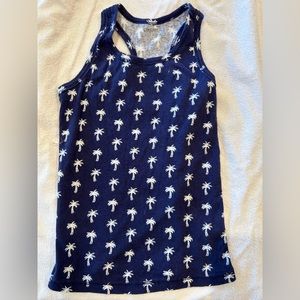 Navy Blue & White Pineapple Tank Top